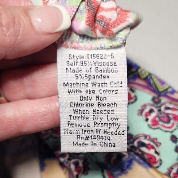 Johnny Was Like NEW Multicolor Floral Patchwork Tank Top XXS - Picture 8 of 9